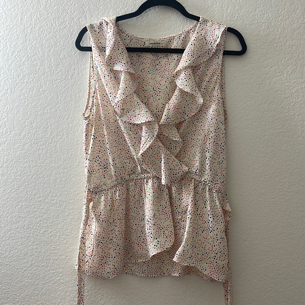 Ruffle polka dot shirt